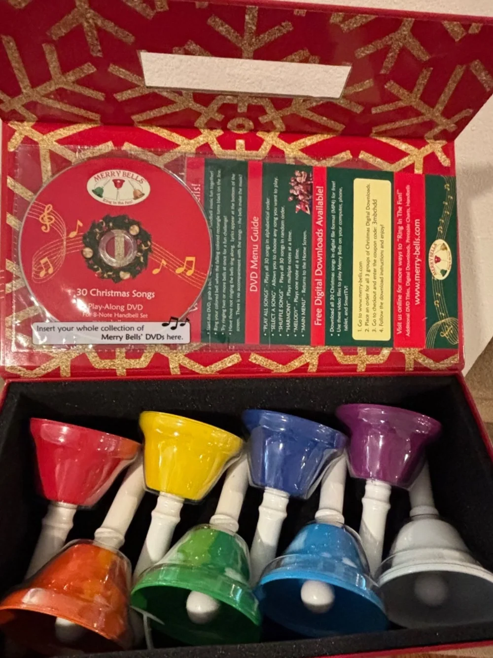 Merry Bells 8 Note Handbell Set *Handbell Set for Kids* + Play Along DVD